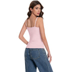 Women's Built-In Bra Tank Top Pink