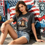 USA Flag Graphic Shirt Women 250th American Flag Patriotic T-Shirt Independence Day Casual Short Sleeve Tee Tops