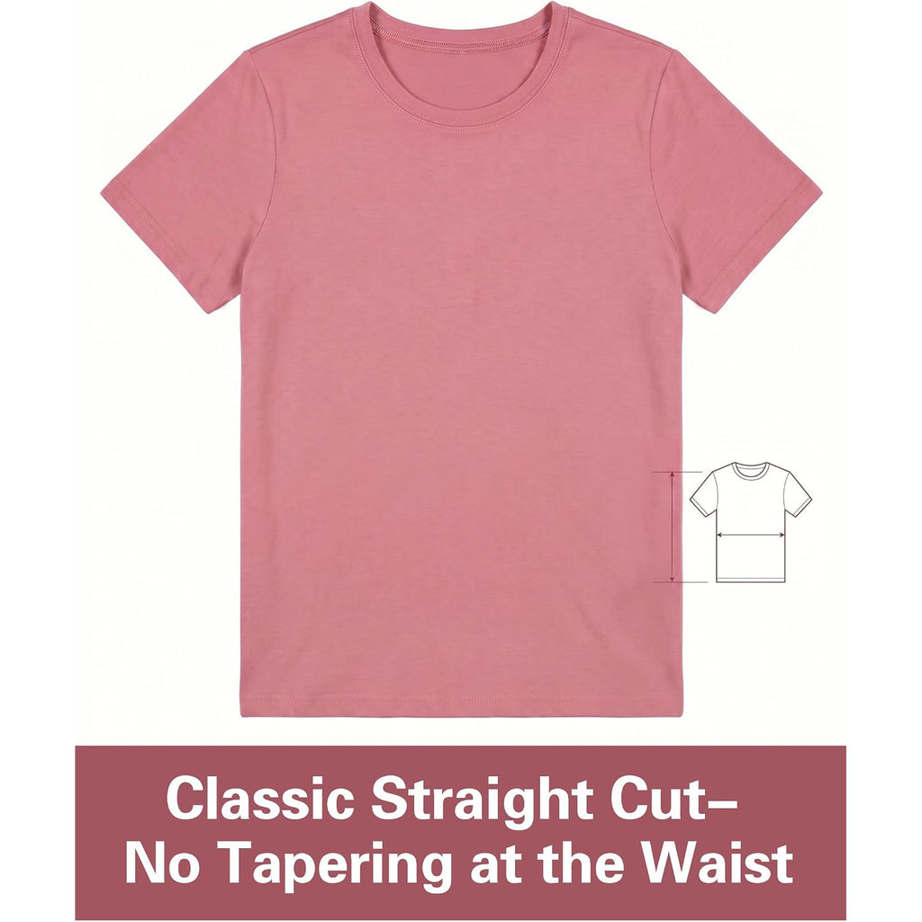 LOOKFACE Women's Summer Short Sleeve Crewneck T Shirts Solid Color Tees Casual Basic Tops