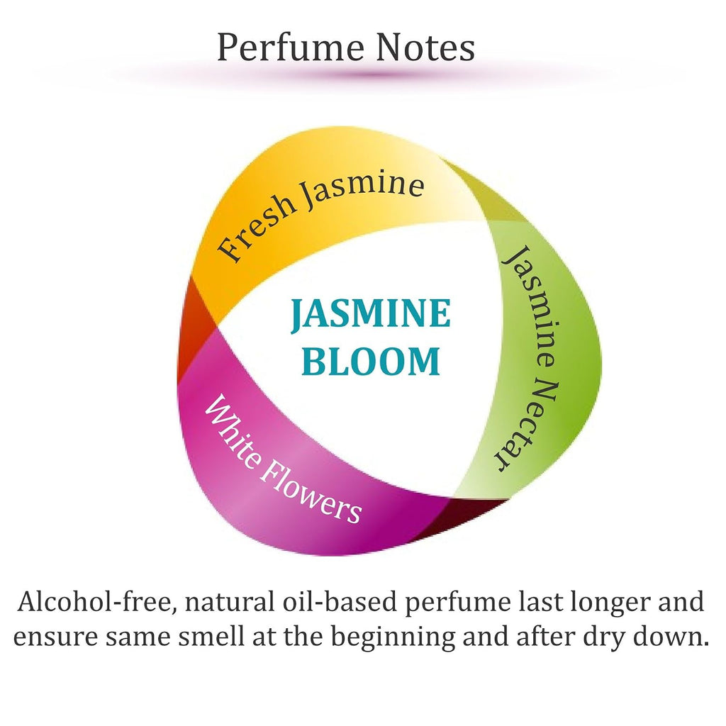 Jasmine Bloom | Roll on Perfumes for Women & Men | Alcohol-free Jasmine Perfume Oil | Travel Size Long Lasting Fragrance | 6ml Roller
