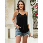 Women's Flowy Camisole Tank Top Black