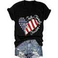 PUCKOLITY American Flag Patriotic V-Neck Shirt Women 4th of July T-Shirt USA Flag Stars Stripes Graphic Tee Tops