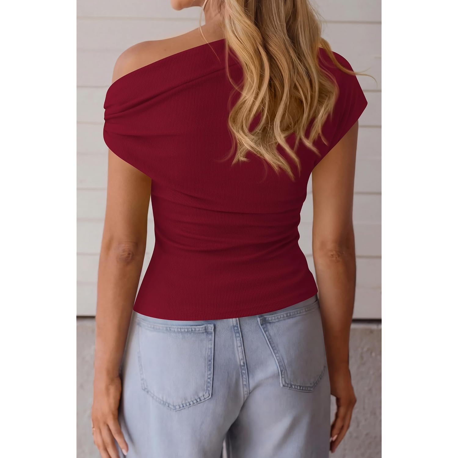 PRETTYGARDEN Womens Summer Off The Shoulder Crop Tops Ribbed Going Out Fitting T Shirts Trendy Spring Y2k Clothes 2026