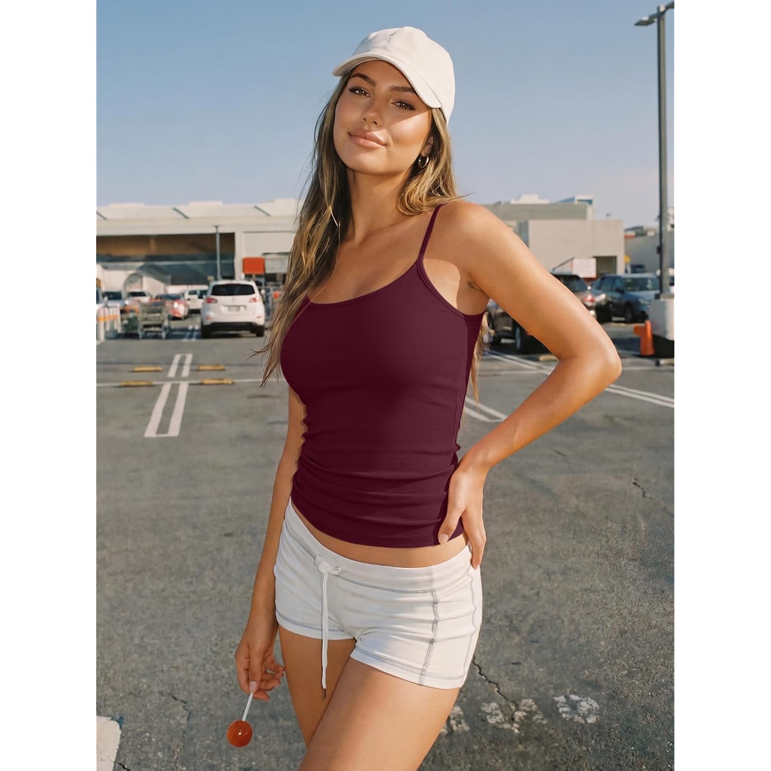 Trendy Queen Women's Adjustable Strap Camisole Slim Fit Summer Tank Tops 2026