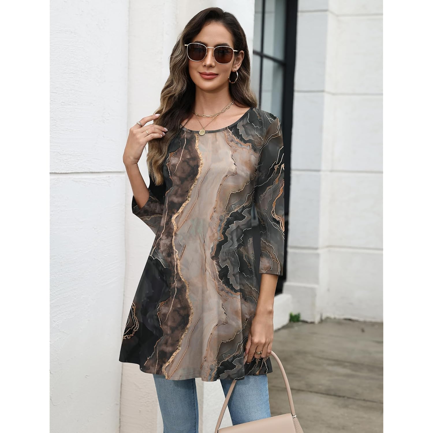 Women's Swing Flare Tunic Top Multicolor-CX278