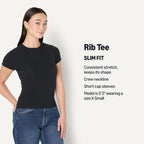 Amazon Essentials Women's Slim-Fit Stretch Rib Short Cap Sleeve Crew Neckline Tee