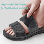 Women's Slippers Dual-Strap Dark Grey