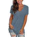 Sipaya Womens T Shirts Basic V Neck Tee Loose Fitting Casual Short Sleeve Tops