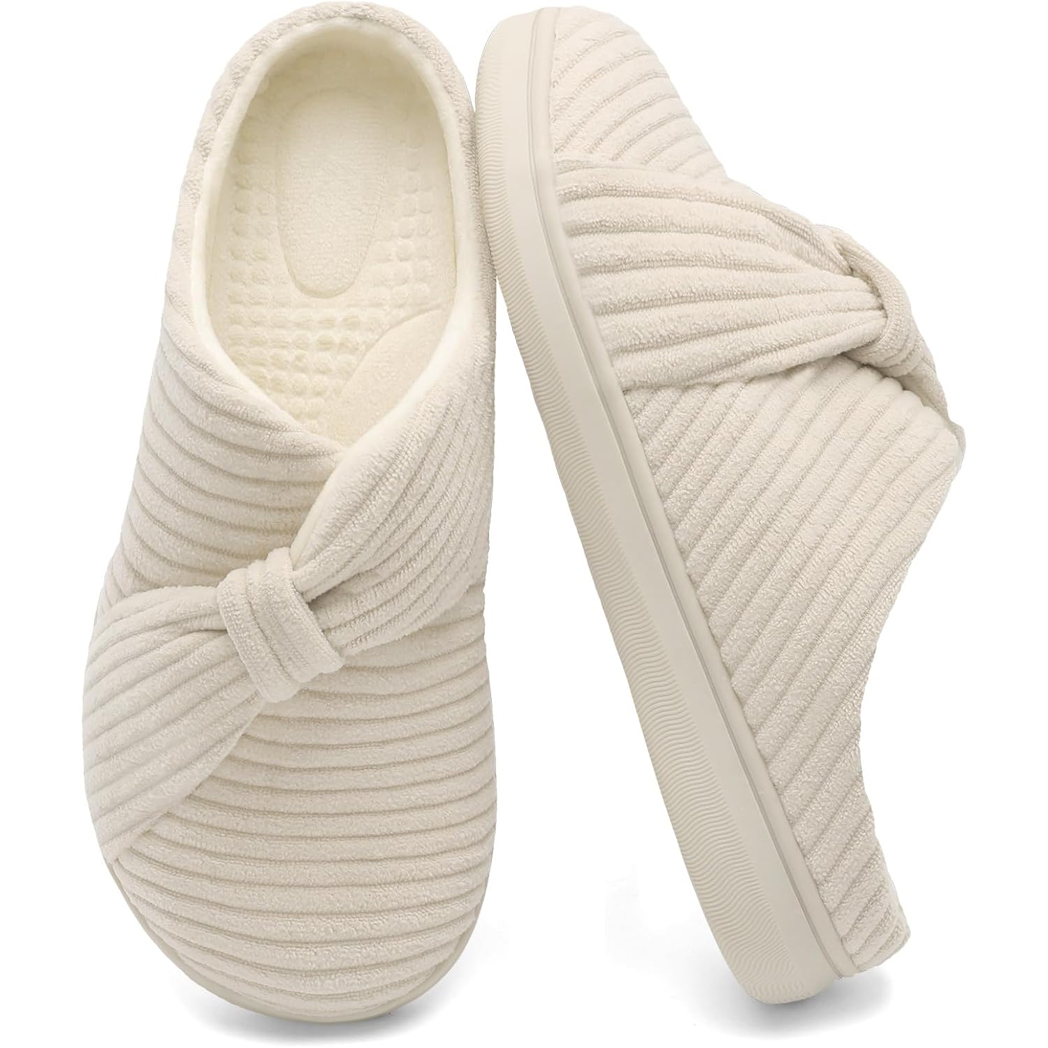 Women's Slippers Corduroy Beige