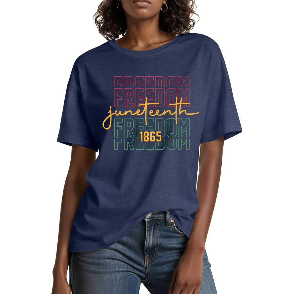 Juneteenth Shirts Women Human Beings T-Shirt Celebrate Black Freedom Shirts Color May Vary Black History Print Casual Tops