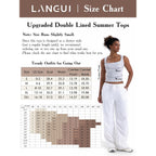 LanGui Womens Double Lined Sleeveless Tank Tops - Square Neck Crop Top Camisole Sexy Cute Summer Fitted Shirts for Going Out