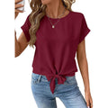 EVALESS Womens Tops Summer Cap Sleeve Tie Front Shirts 2026 Business Casual Work Blouses