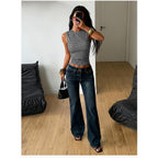 Milumia Women's Gingham Top Sleeveless Ruched Fitted Tank Tops Going Out Y2k Coquette Clothes