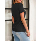 Women's Keyhole Neck T-Shirt Black