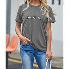 NIUBIA Women's T Shirts Summer Tops Simple Heart Graphic Shirts Sayings Short Sleeve Vacation Casual Blouse Thankful Tee