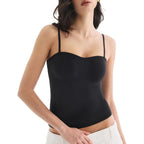 Built in Bra Tank Tops for Women, Double Lined Padded Cami Scoop Neck Spaghetti Straps Basic Summer Top 2026