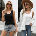 Air Curvey 4 Pack Tank Top for Women Basic Undershirt Tanks Sleeveless Casual Shirts Soft Seamless Layering Tops