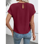 EVALESS Womens Tops Summer Cap Sleeve Tie Front Shirts 2026 Business Casual Work Blouses