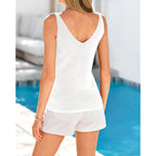 KIRUNDO Sweater Tank Tops for Women Sleeveless V Neck Ribbed Knit Vest Top Camisole 2026 Summer Outfits Fashion Clothing