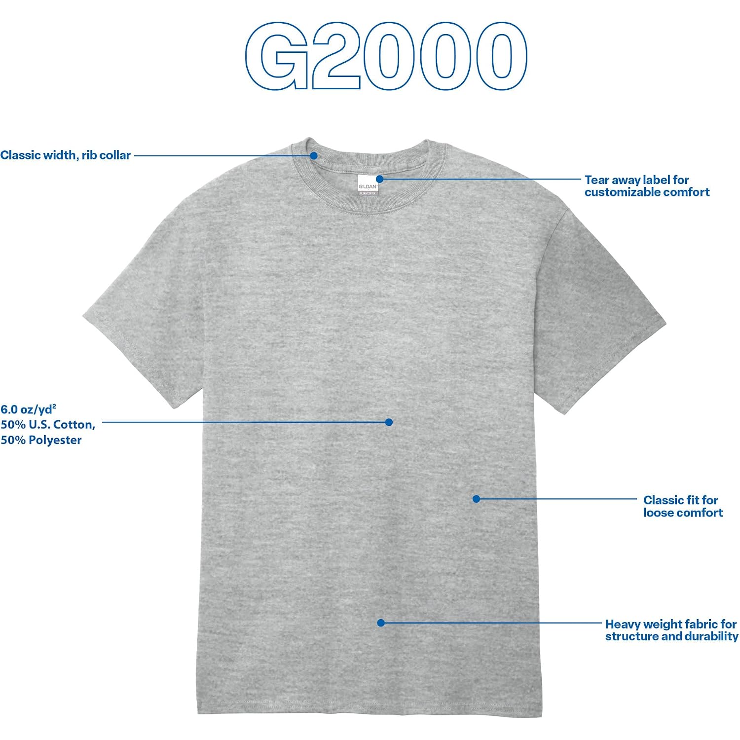 Gildan Adult Ultra Cotton T-Shirt, Style G2000, Multipack