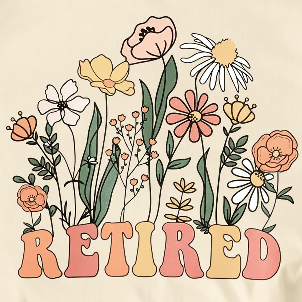LBP Womens Retired Shirt Floral Retired Tshirts Retirement Gifts Retirement Casual Tee for Grandma