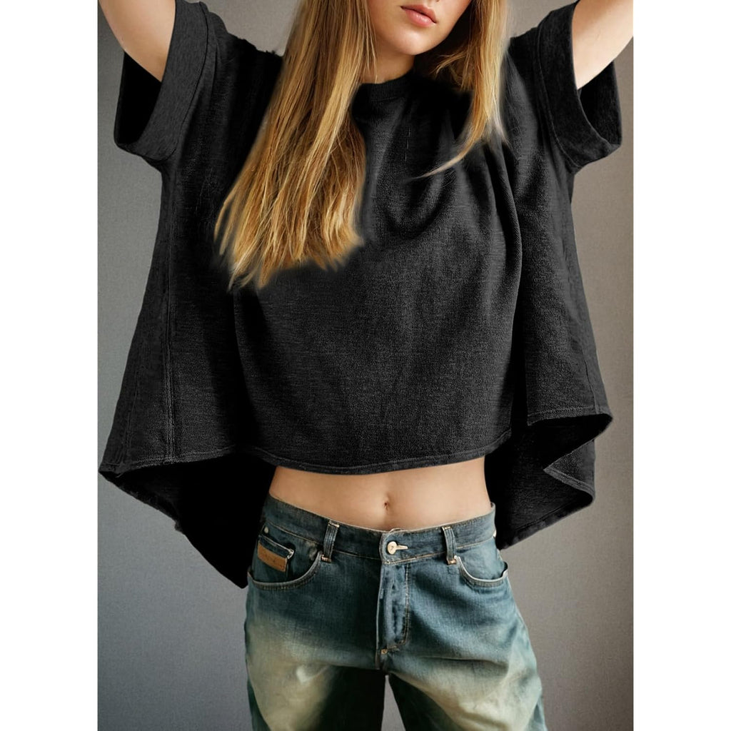 Dokotoo Summer Shirts 2026 Womens Solid T Shirts for Women Loose Oversized Tops Basic Tee