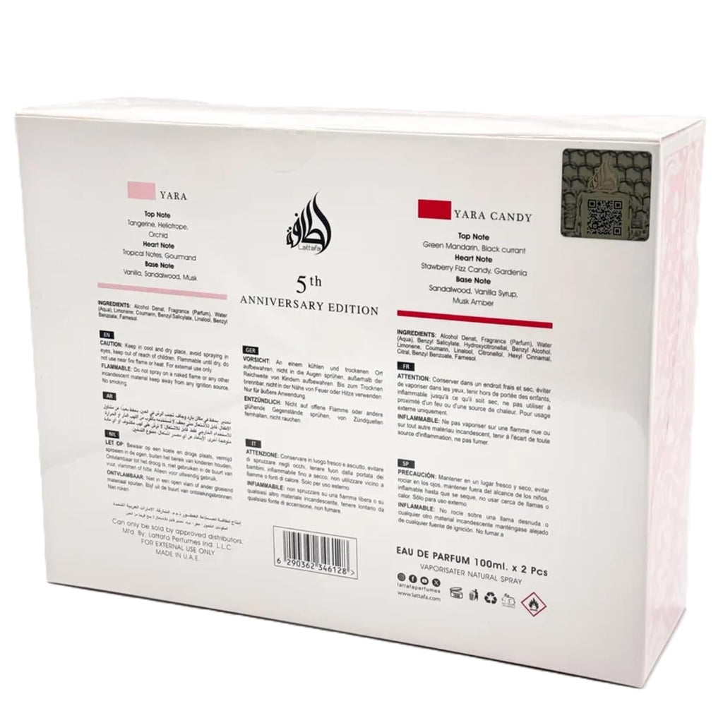 Lattafa 2 Piece Gift Set (Yara EDP 3.4 Fl Oz + Yara Candy EDP 3.4 Fl Oz)