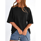 PRETTYGARDEN Womens 2026 Spring Going Out Tops Casual Short Sleeve Crewneck Loose Fit Basic Oversized T Shirts Summer Outfits
