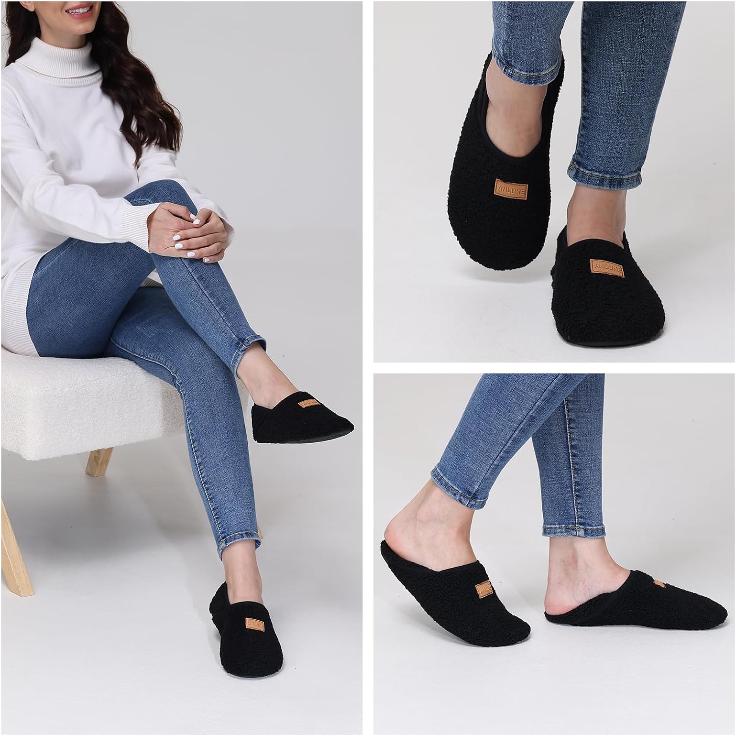 Women's Slippers Socks Black