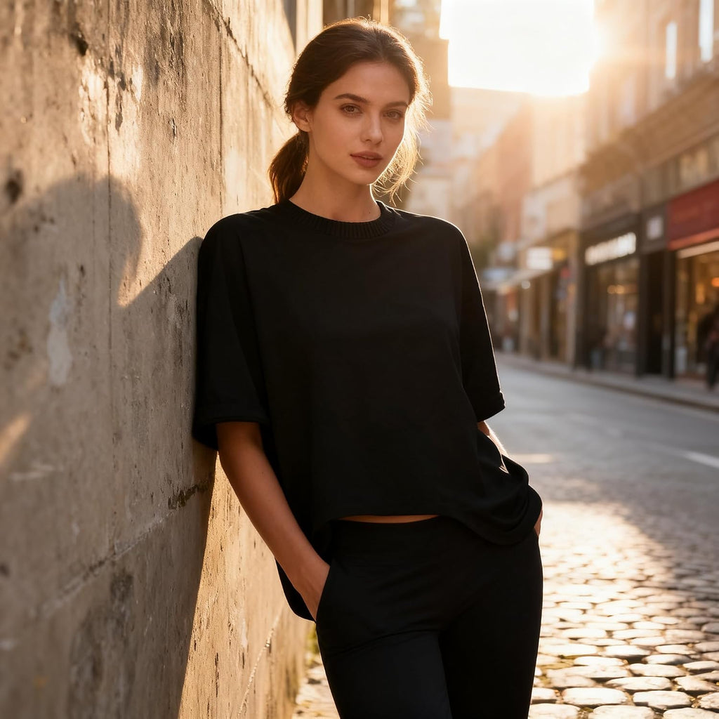 THE GYM PEOPLE Women's Casual Oversized T-Shirts Summer Crewneck Short Sleeve Workout Basic Tee Tops