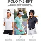 Women's Athletic Quick Dry Polo Shirt Black/White/Purple/Light Green/Army Green