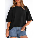 PRETTYGARDEN Womens 2026 Spring Going Out Tops Casual Short Sleeve Crewneck Loose Fit Basic Oversized T Shirts Summer Outfits