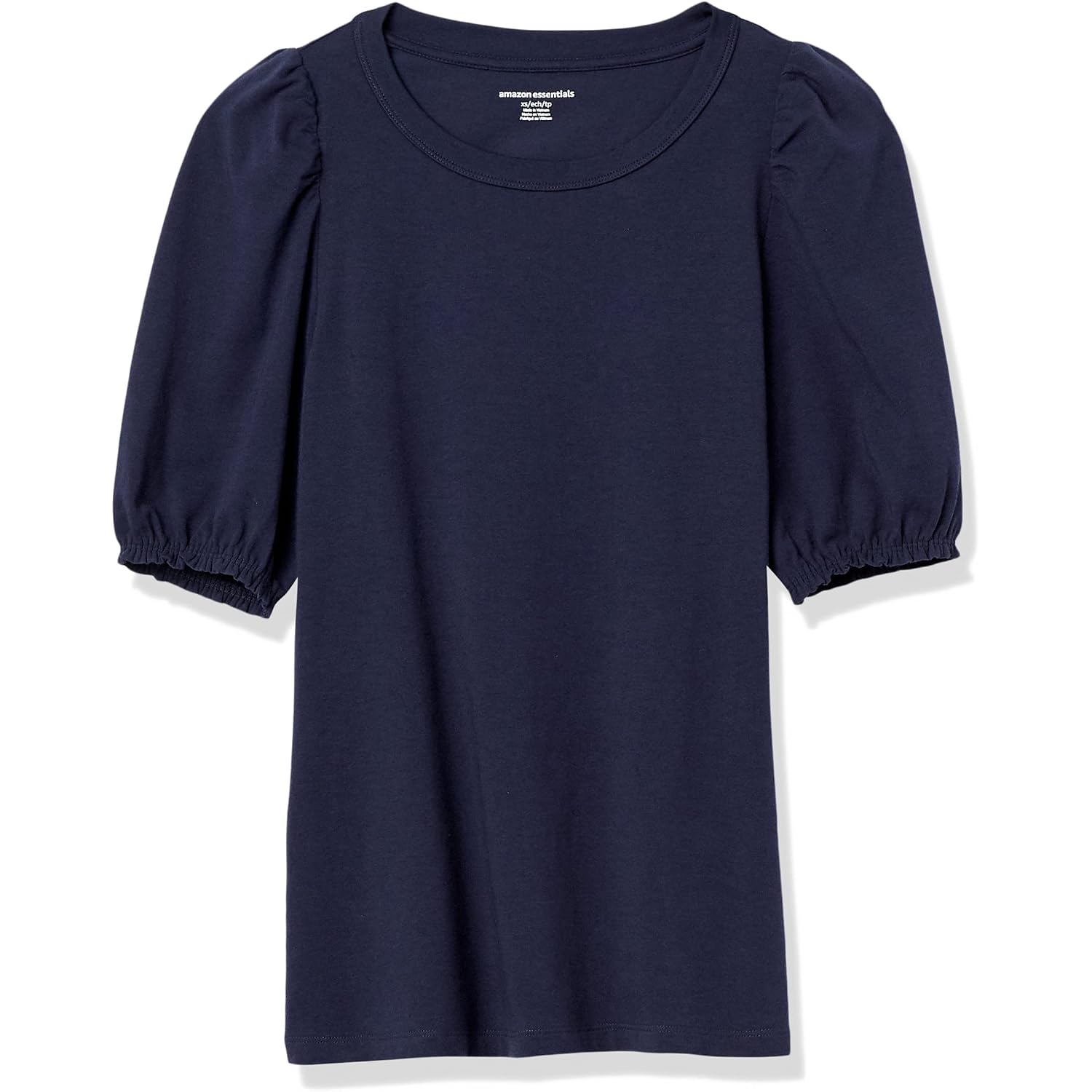 Amazon Essentials Women's Regular-Fit Twist Puff Sleeve Crewneck T-Shirt