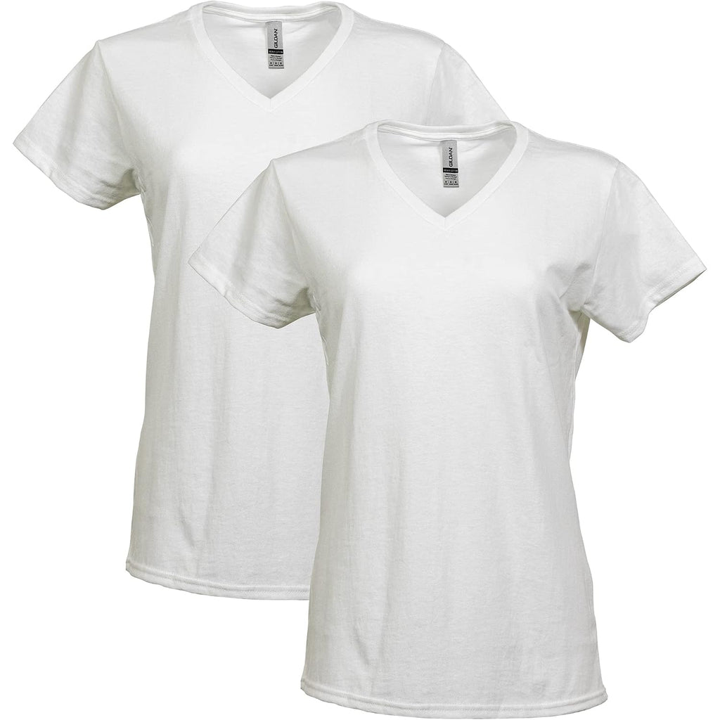 Gildan Women's Heavy Cotton V-Neck T-Shirt, 2-Pack