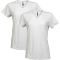 Gildan Women's Heavy Cotton V-Neck T-Shirt, 2-Pack