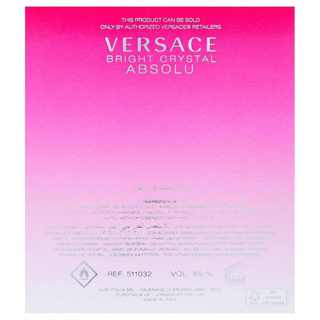 Versace Bright Crystal Absolu for Women 3.0 oz Eau de Parfum Spray
