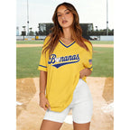 Baseball Shirt for Women V Neck Graphic T Shirt Baseball Mama Shirts Game Day Fan Casual Short Sleeve Tops