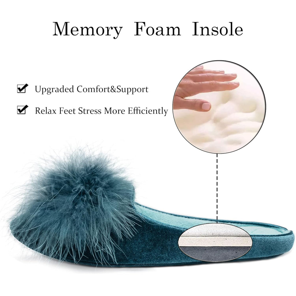 Women's Slippers Velvet Turquoise