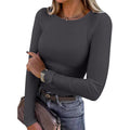 ANRABESS Women Long Sleeve Shirts Rib Knit Slim Fit Tops Basic Tee Spring Outfits Casual T-Shirt Underscrubs Layer Clothes