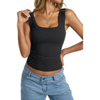 EasyGala Womens Cotton Ribbed Square Neck Tank Tops Basic Backless Sleeveless Summer Cami Shirts 2026