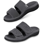 Women's Slippers Dual-Strap Dark Grey