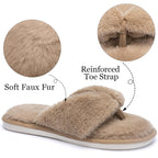 Women's Slippers Fluffy Dark Brown