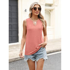 TICTICMIMI Tank Tops for Women Summer V Neck T-Shirts Basic Sleeveless Trendy Tee Loose Fit 2026 Fashion Clothes