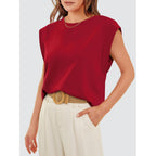 WIHOLL Cap Sleeve Tops for Women Summer Top Basic Tee Shirts Business Casual Tank Loose Fit 2026 Fashion
