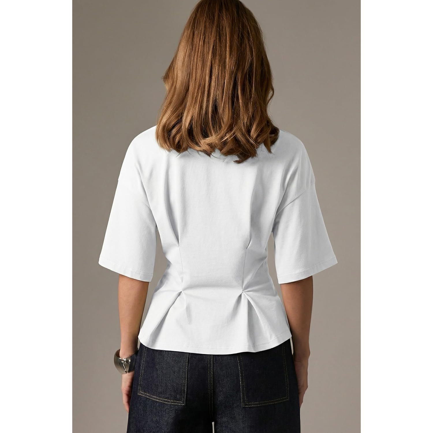 Dokotoo Womens Peplum Tops Summer Babydoll Short Sleeve T Shirts Casual Dressy Going Out Fashion Trendy Y2K Clothes