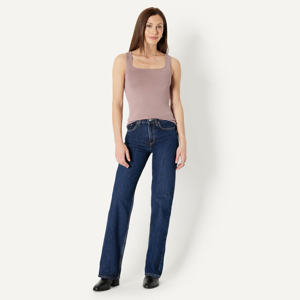 Amazon Essentials Women's Slim Fit Square Neck Tank Top