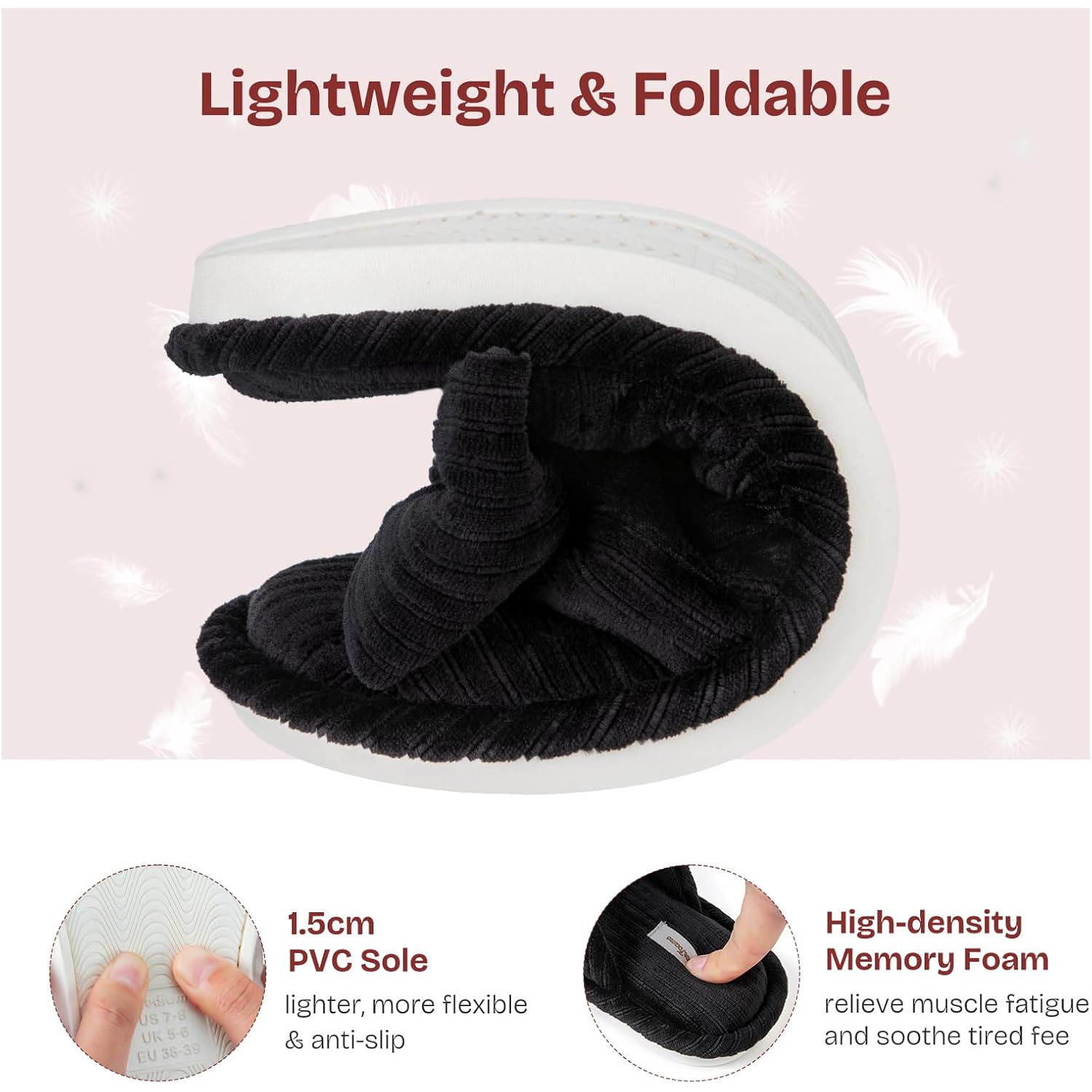 Women's Slippers Bow Velvet Black