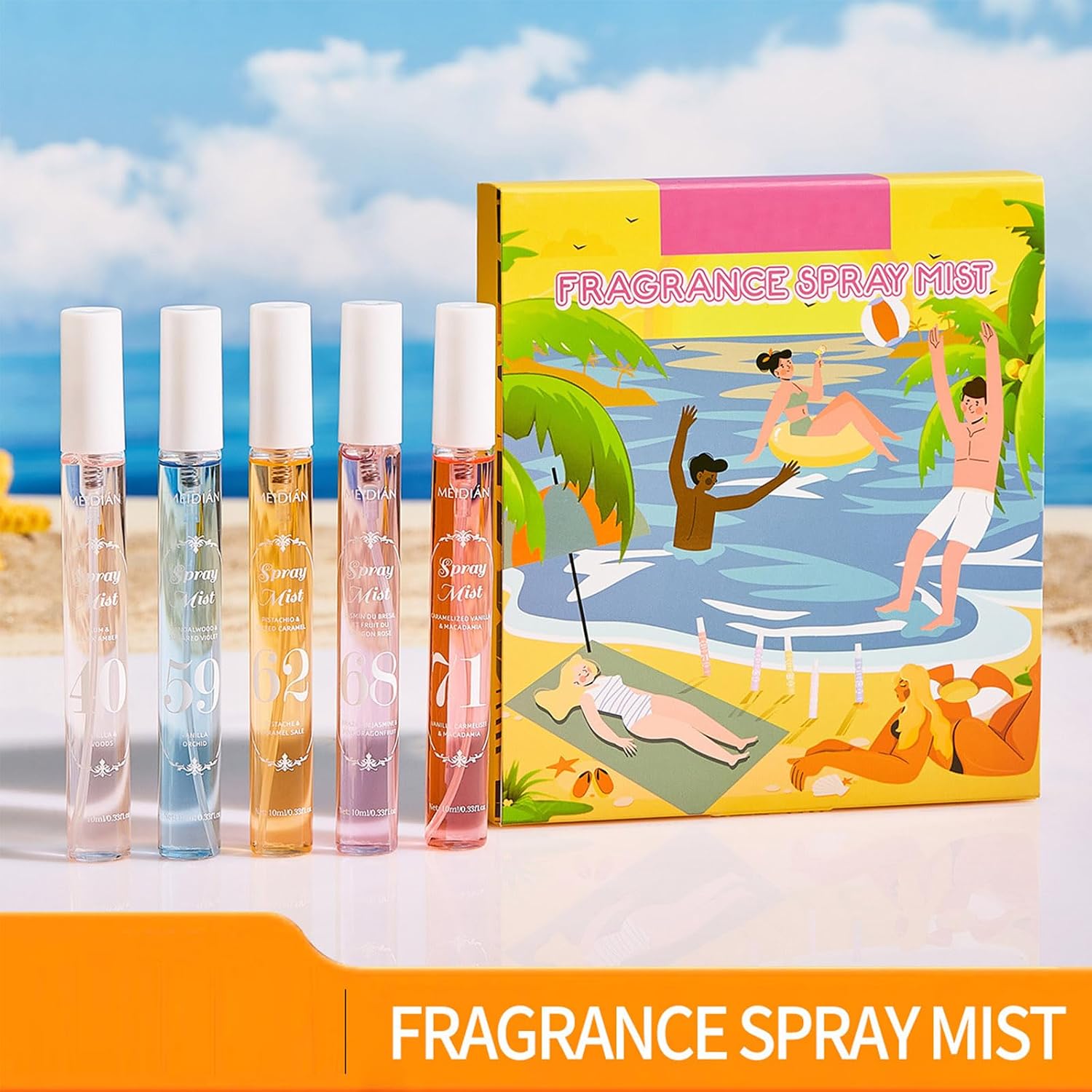 Perfume Fragrance Mist,Hair & Body Perfume Spray Set,Long-Lasting Fresh Fruity Spray for Women,Travel Size Mini Fragrance Mist Gift Set,5 Scents(40.59.62.68.71)