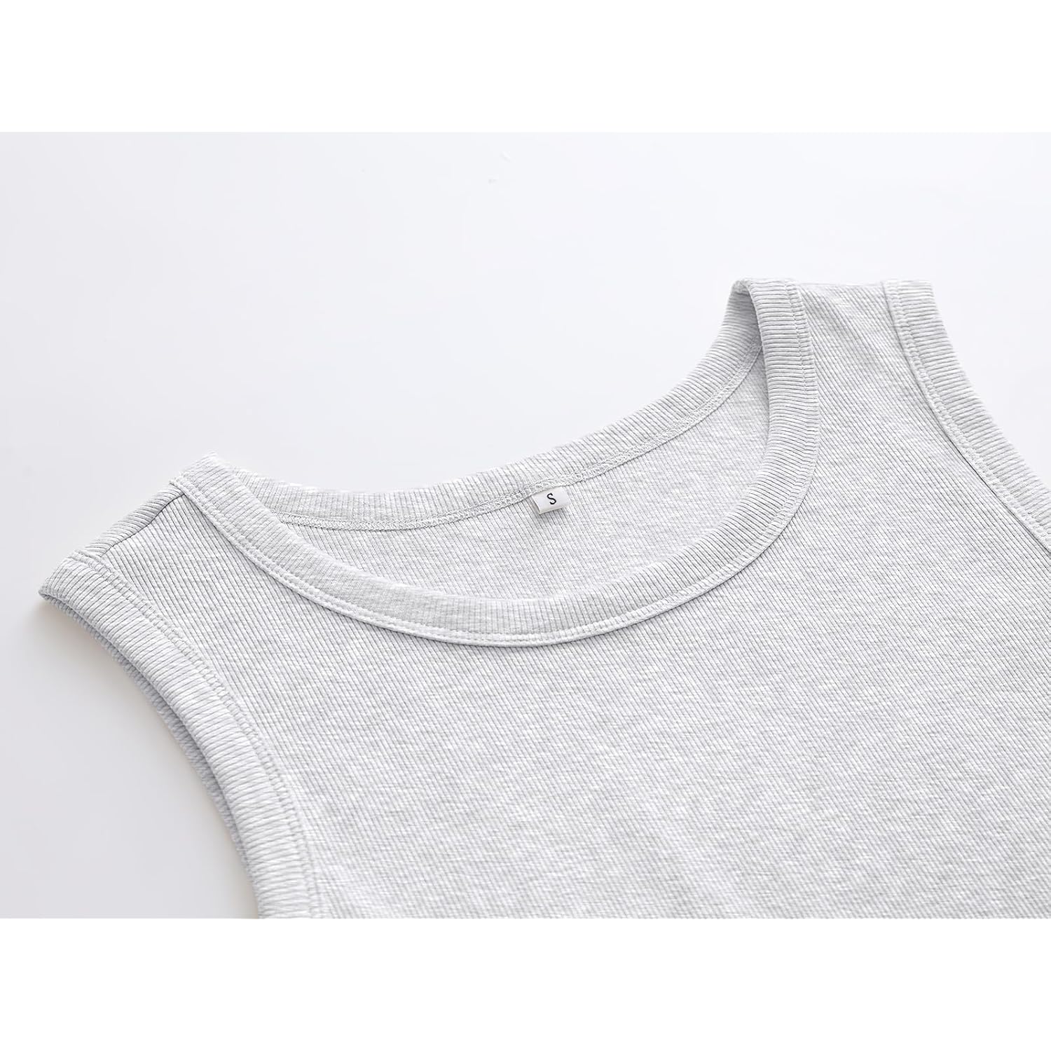 ANRABESS Womens Sleeveless High Neck Tank Tops Fashion Summer Casual Basic Slim Fit Ribbed Racerback Top Shirt Clothes