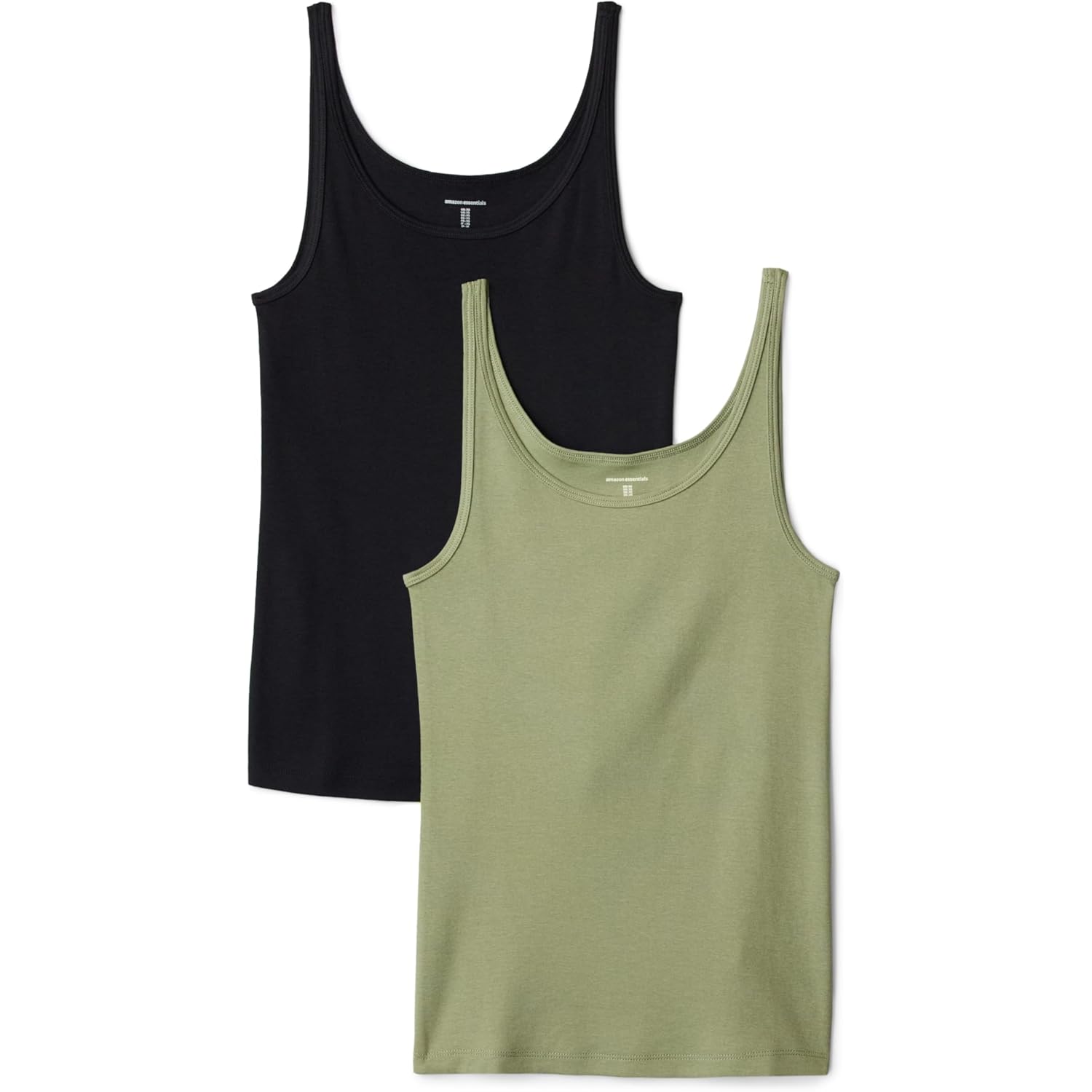 Women's Thin Strap Tank Top Black/Olive